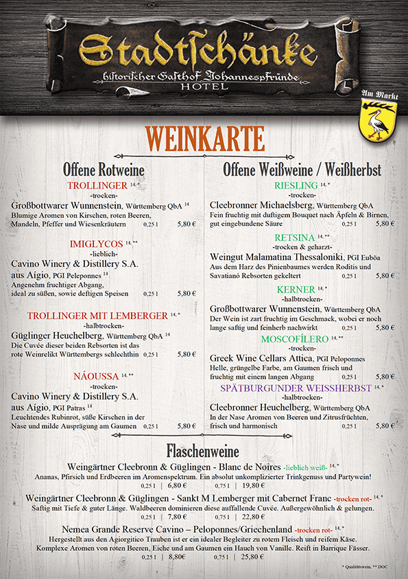 Weinkarte